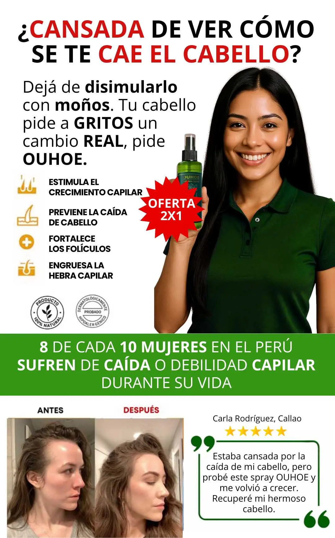 Spray crecimiento capilar - Uso diario